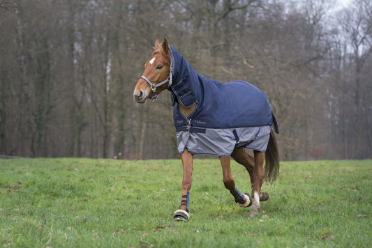 EQUITHÈME Tyrex 600 D Combo Turnout Täckke Navy/Grå 350 g