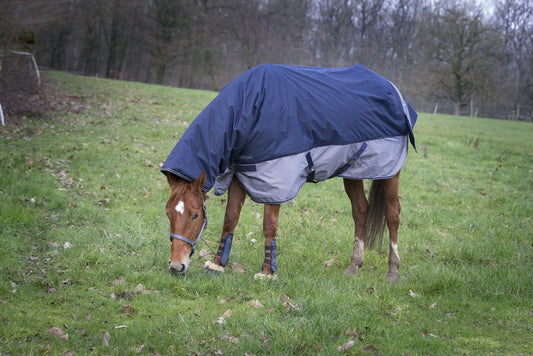 EQUITHÈME Tyrex 600 D Combo Turnout Täckke Navy/Grå 350 g