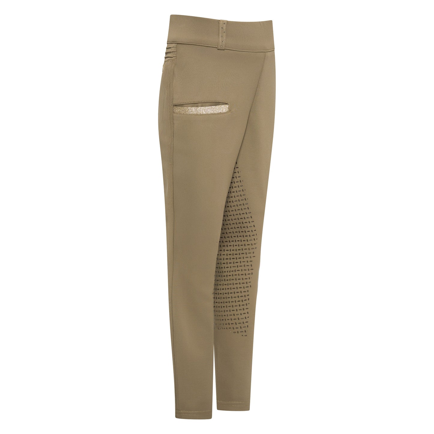 Imperial Riding Ridtights Junior, IRHComfi Sparks summer FullGrip, Ljus Oliv
