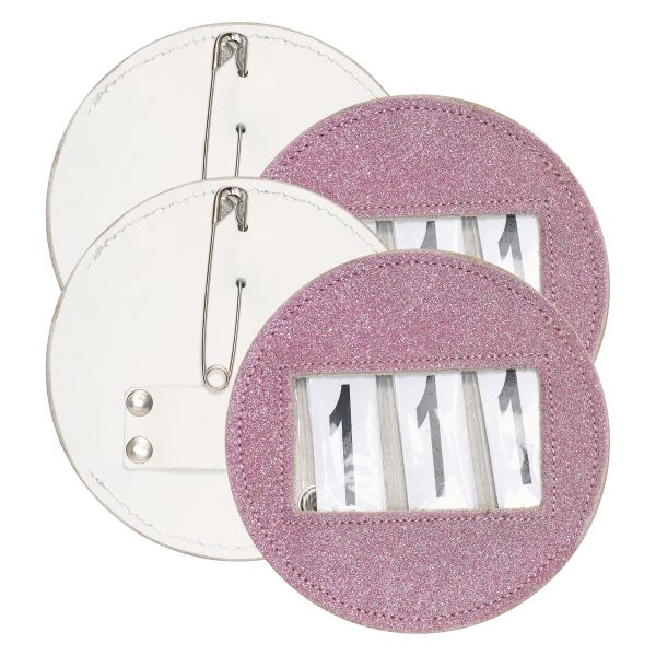 Imperial Riding Nummerlapp IRHGlitter rund, 2-pack, Rosa