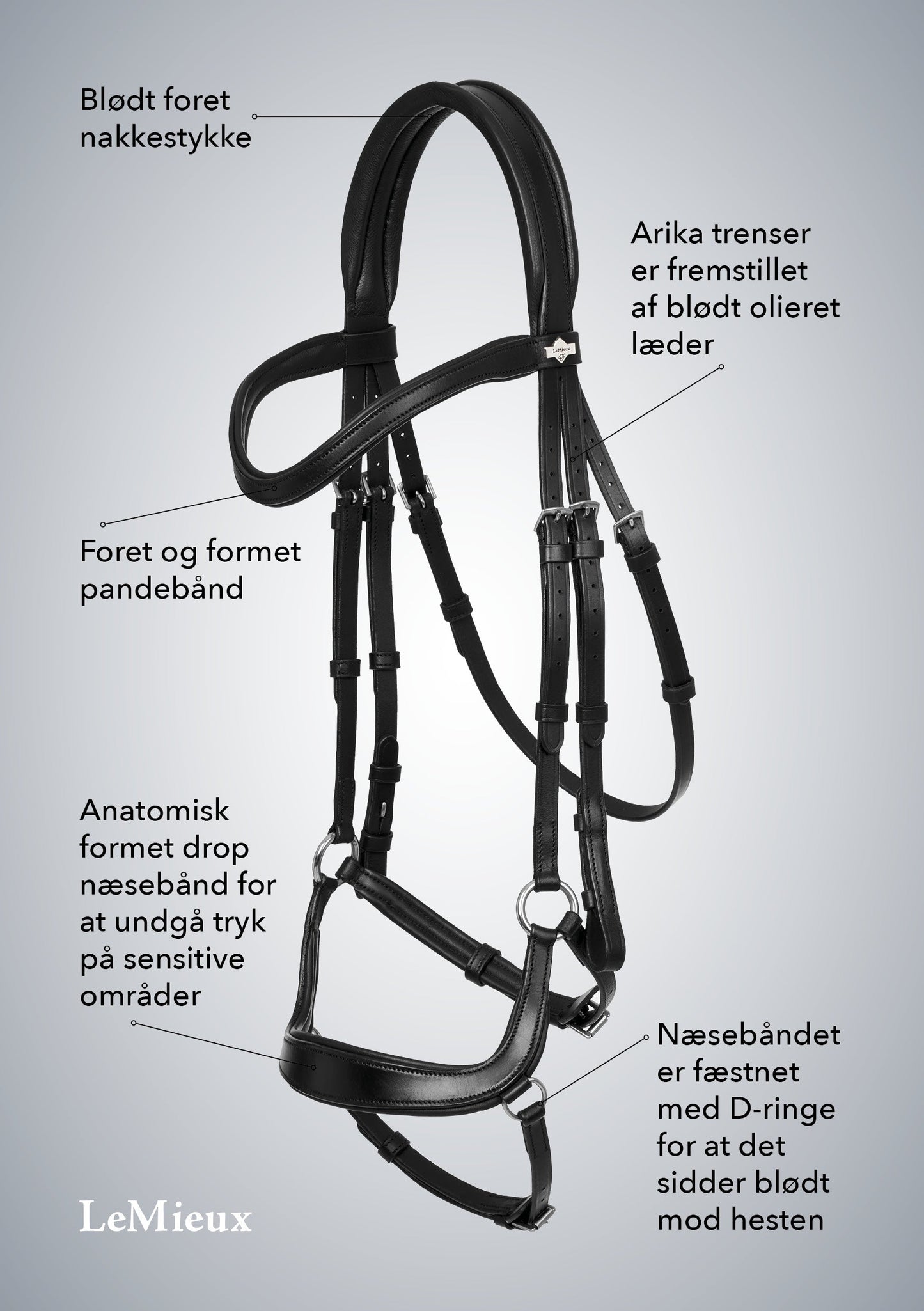 LM Arika Drop Bridle Brun/Sølv