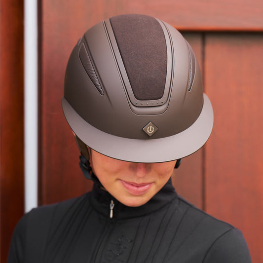 Imperial Riding Ridhjälm IRHOlania Deluxe , Stor skärm, Mörkbrun