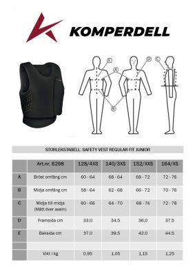 Säkerhetsväst Front Zip Junior