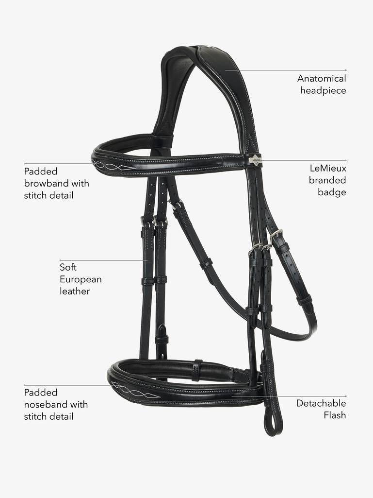 LM Kudos Competition Flash Bridle, Svart