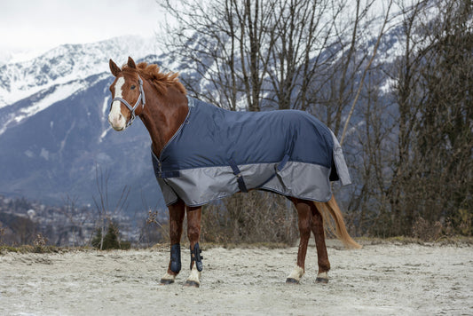 EQUITHÈME Tyrex 600 D Turnout Täcke Navy/Grå 0 g
