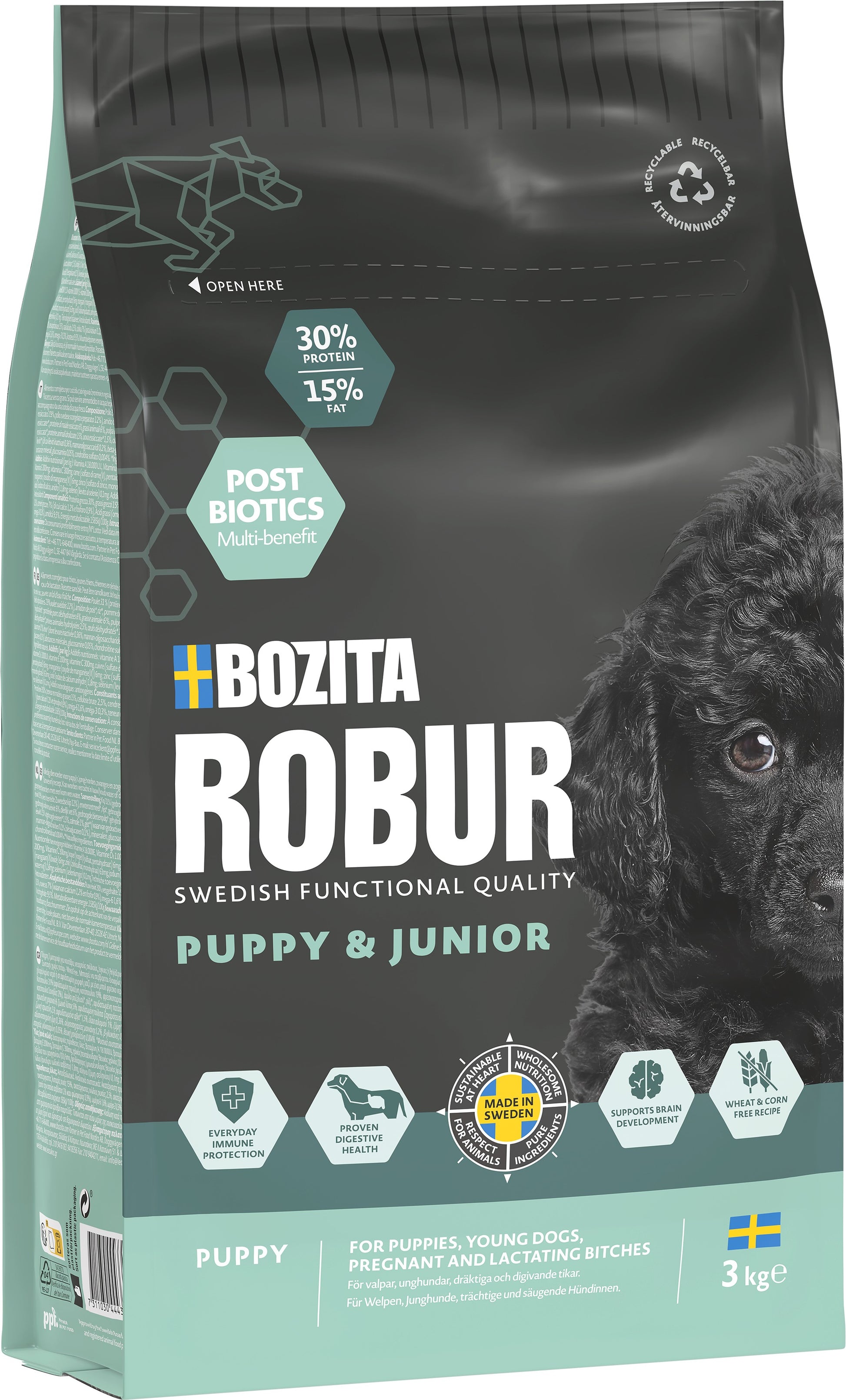 Bozita Robur Puppy & Junior Torrfoder för hund