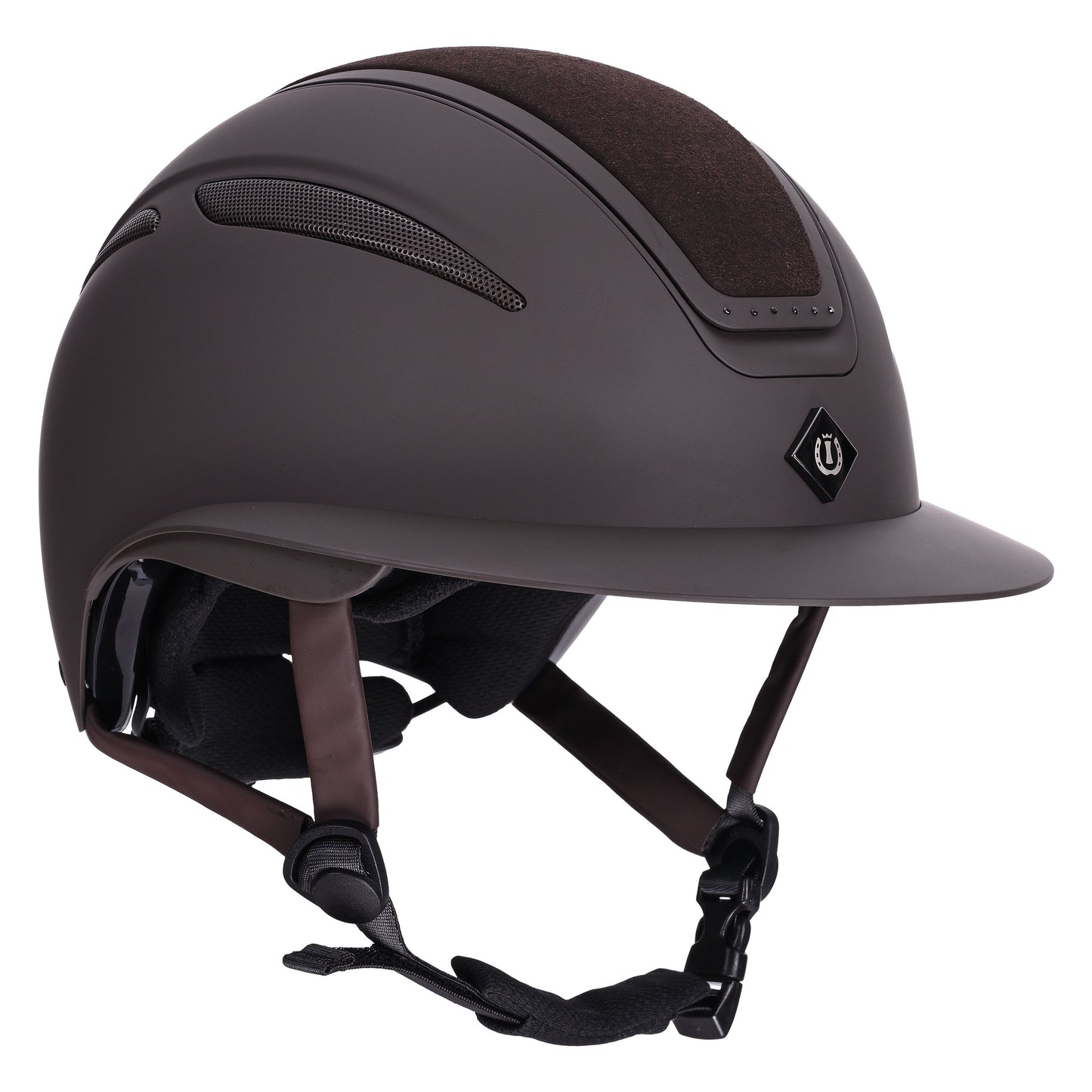 Imperial Riding Ridhjälm IRHOlania Deluxe , Stor skärm, Mörkbrun
