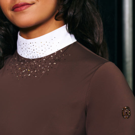 Imperial Riding Competition shirt IRHShines - Chocolate