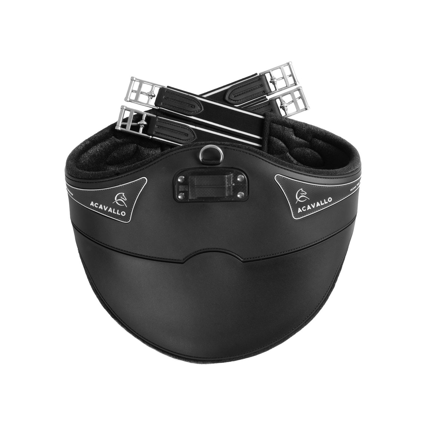 Acavallo Sadelgjord Hopp med Magplatta i Classic Gel & PVC, Svart