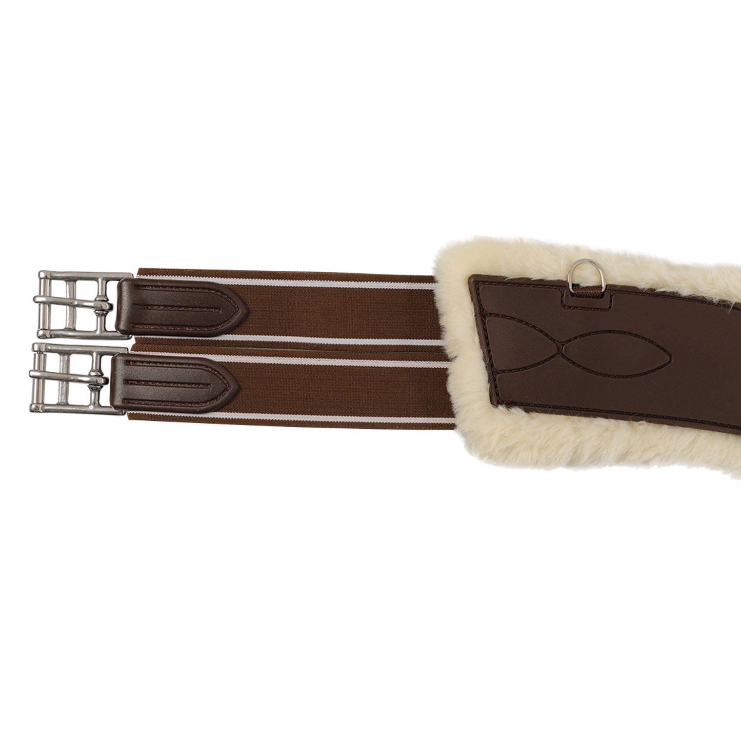Acavallo Sadelgjord Hopp med Magplatta, Classic Gel &  Avtagbart Syntetiskt Fårskinn, Brun