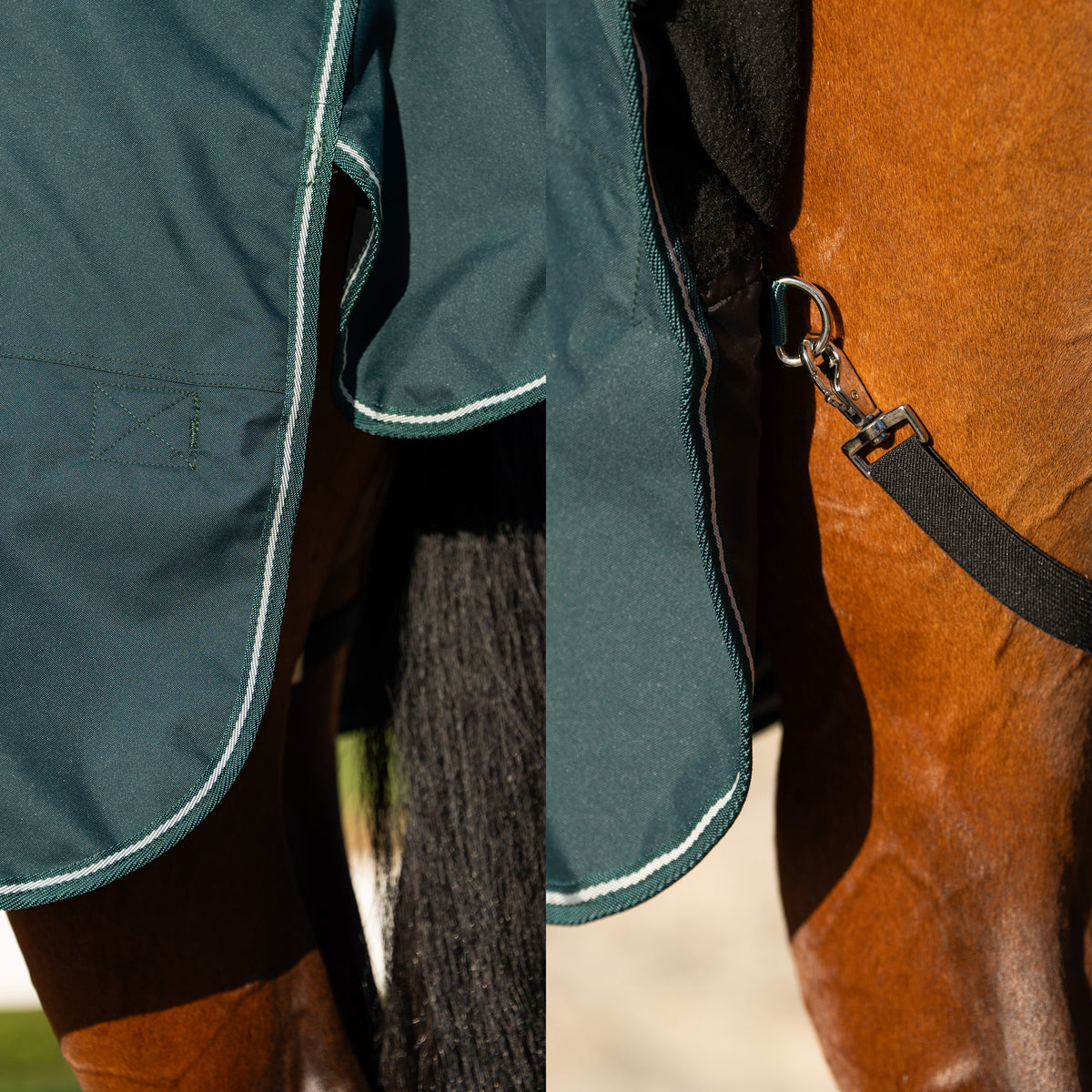 Imperial Riding Utetäcke IRHBasic med avtagbar Hals, 0g, Fleecefoder, Grön