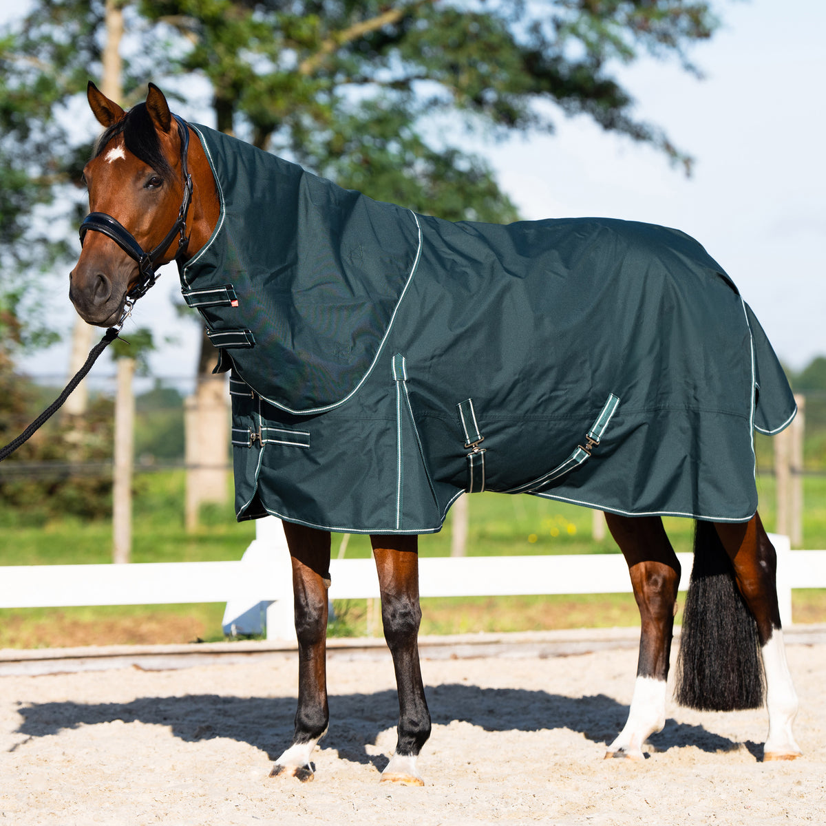Imperial Riding Utetäcke IRHBasic med avtagbar Hals, 0g, Fleecefoder, Grön