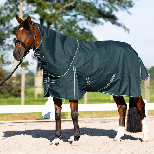 Imperial Riding Utetäcke IRHBasic med avtagbar Hals, 0g, Fleecefoder, Grön