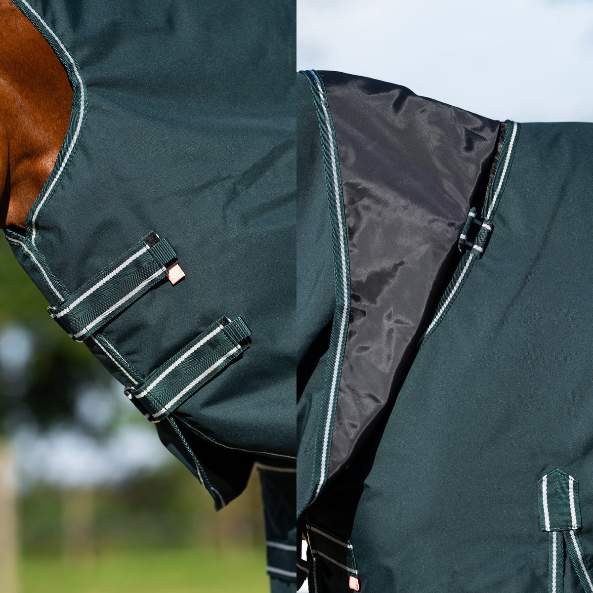 Imperial Riding Utetäcke IRHBasic med avtagbar Hals, 0g, Fleecefoder, Grön