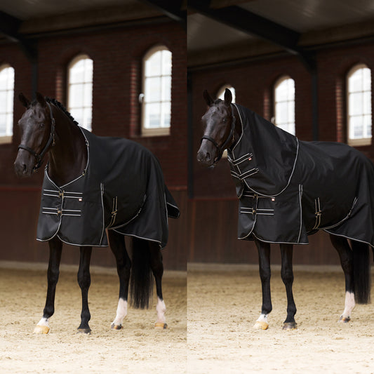 Imperial Riding Utetäcke IRHBasic med avtagbar Hals, 0g, Fleecefoder, Svart