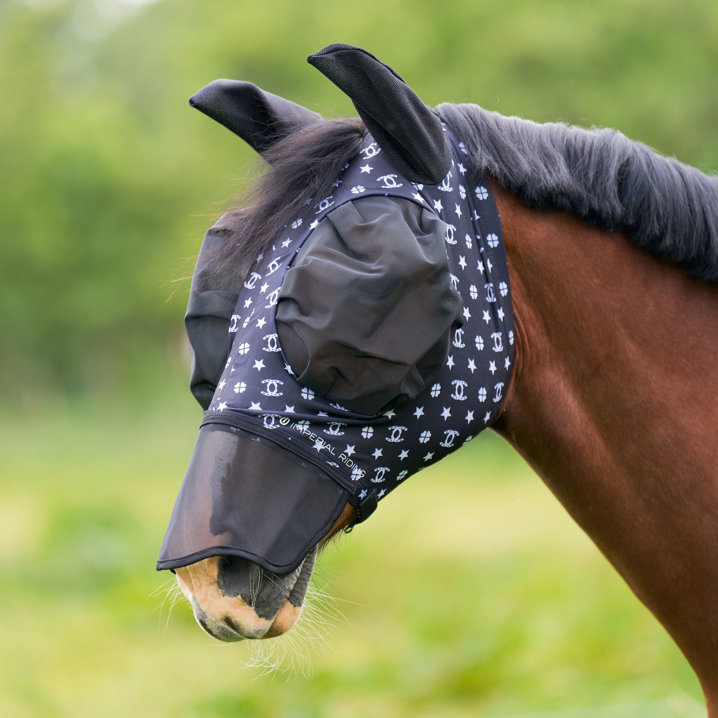 Imperial Riding Flugmask med nos, Svart/Vit