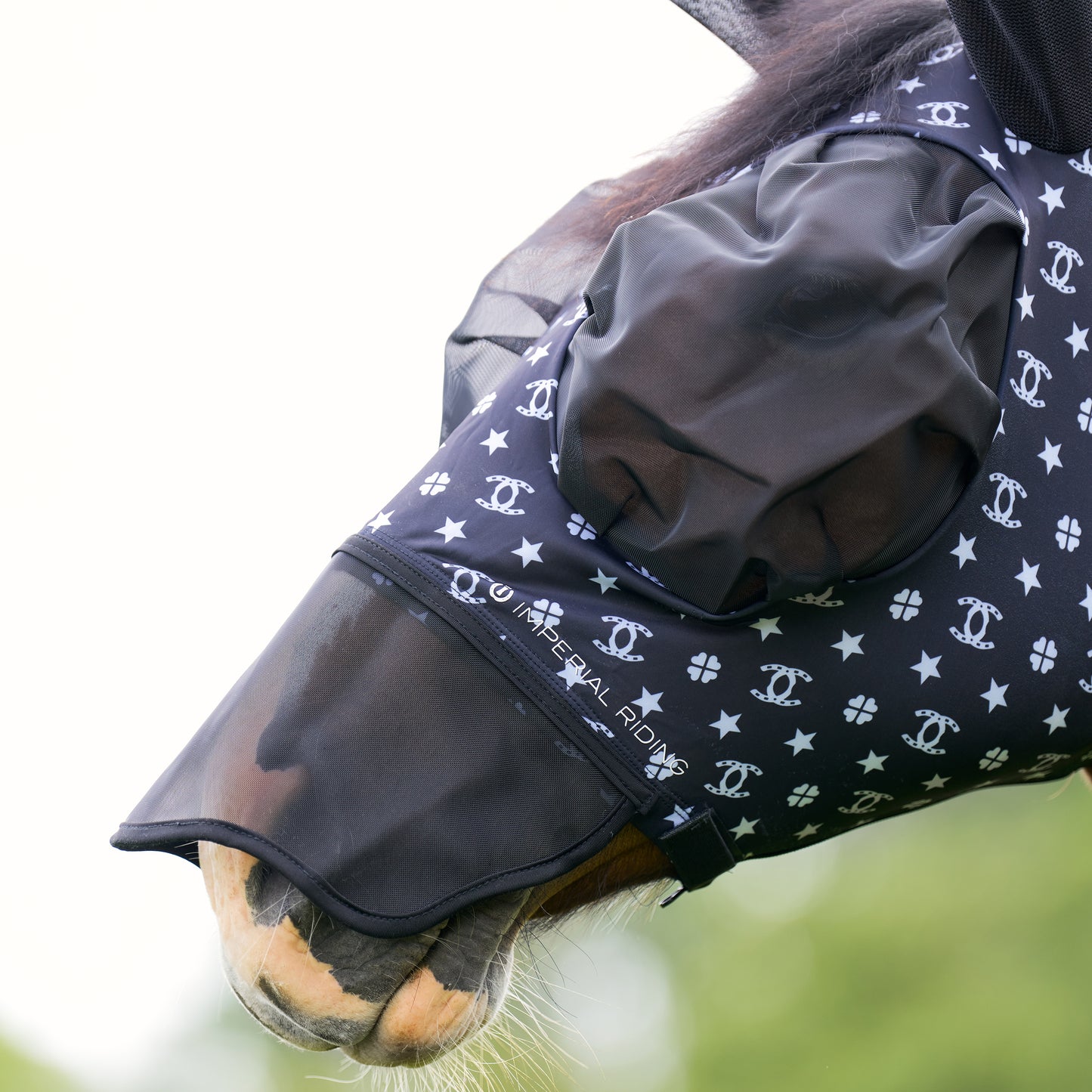 Imperial Riding Flugmask med nos, Svart/Vit