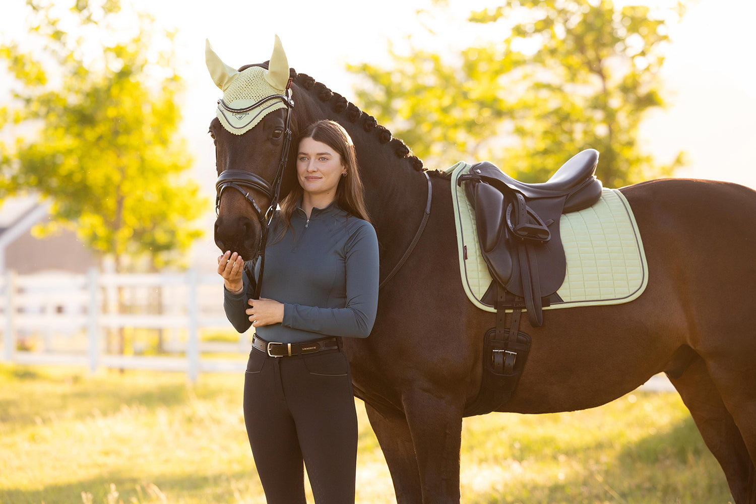 SS26 Suede Dressage Square Macaron