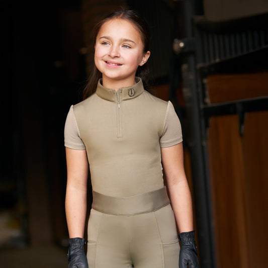 Imperial Riding Junior Top IRHJamy Mesh, Ljus Oliv