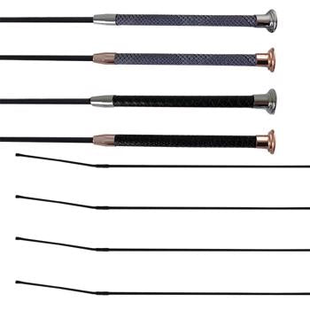 Woof Wear Reptile Dressage Whip | Black - Rose Gold | 110 cm