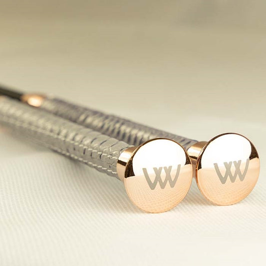 Woof Wear Reptile Dressage Whip | Black - Rose Gold | 110 cm