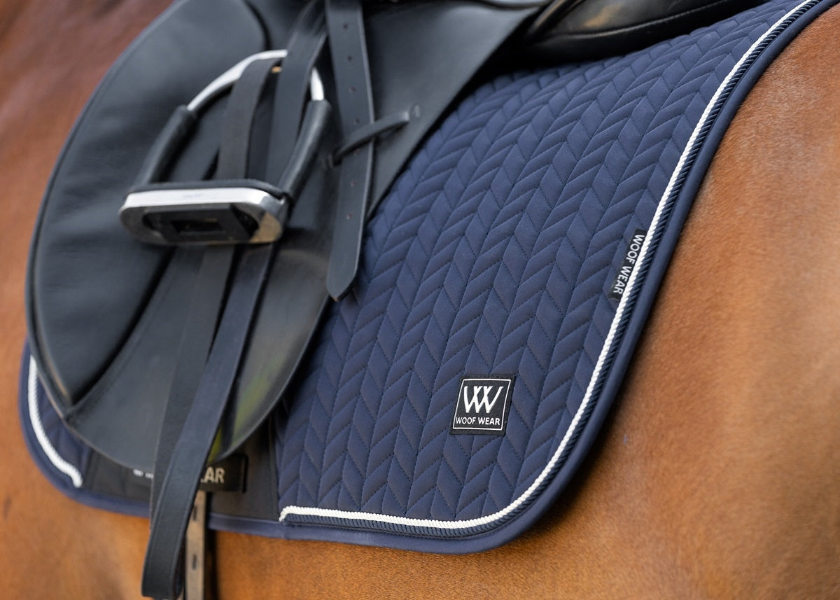 Woof Wear Herringbone Dressyr Schabrak, Navy