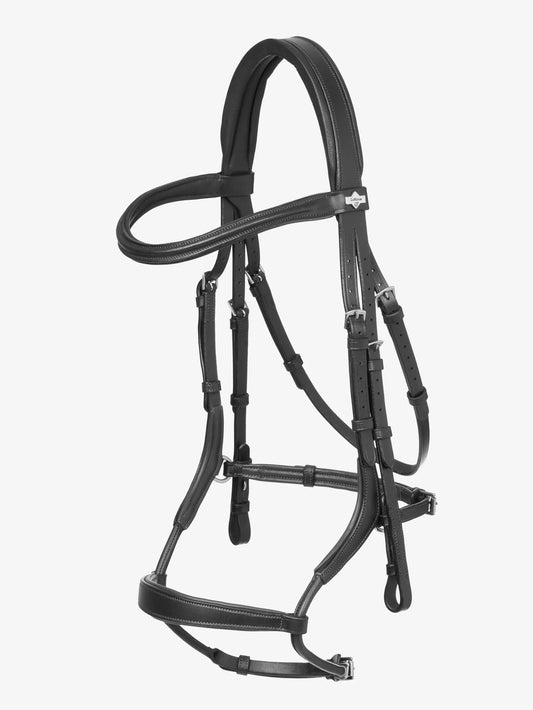 LM Arika Adjustable Anatomic Noseband Bridle Black/Silver