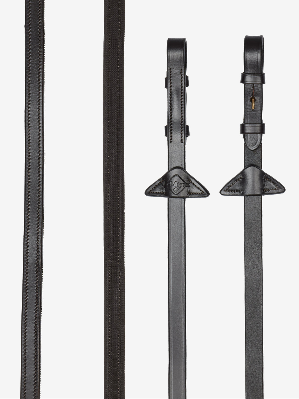 LeMieux Rubber Half Lined Halvfodrade gummityglar, Brun/Mässing – bild 1