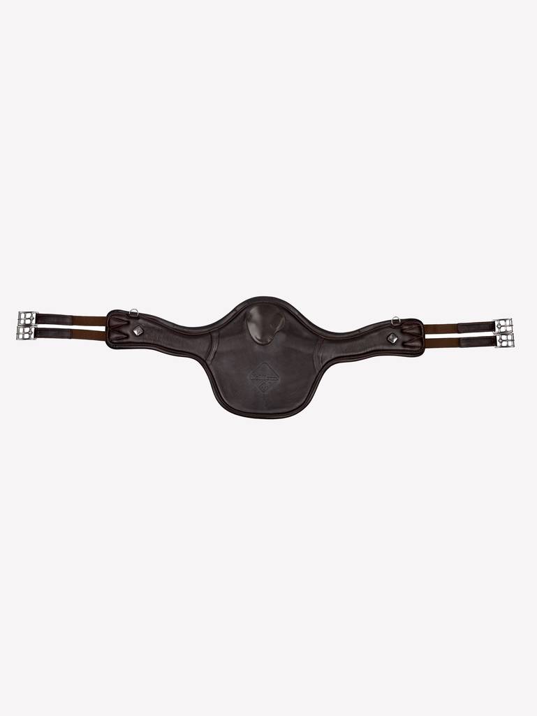 LeMieux Gel-Tek Anatomic Long Stud Sadelgjord med magplatta, Brun – bild 1