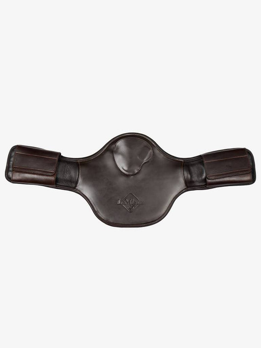LeMieux Gel-Tek Anatomic Short Stud Kort sadelgjord med magplatta, Brun – bild 1