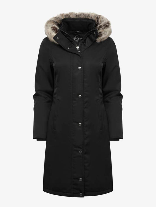 Waterproof Long Riding Coat Black