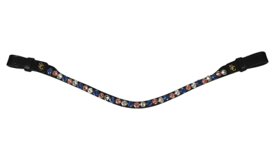 Browband with White/Blue/Pink crystals