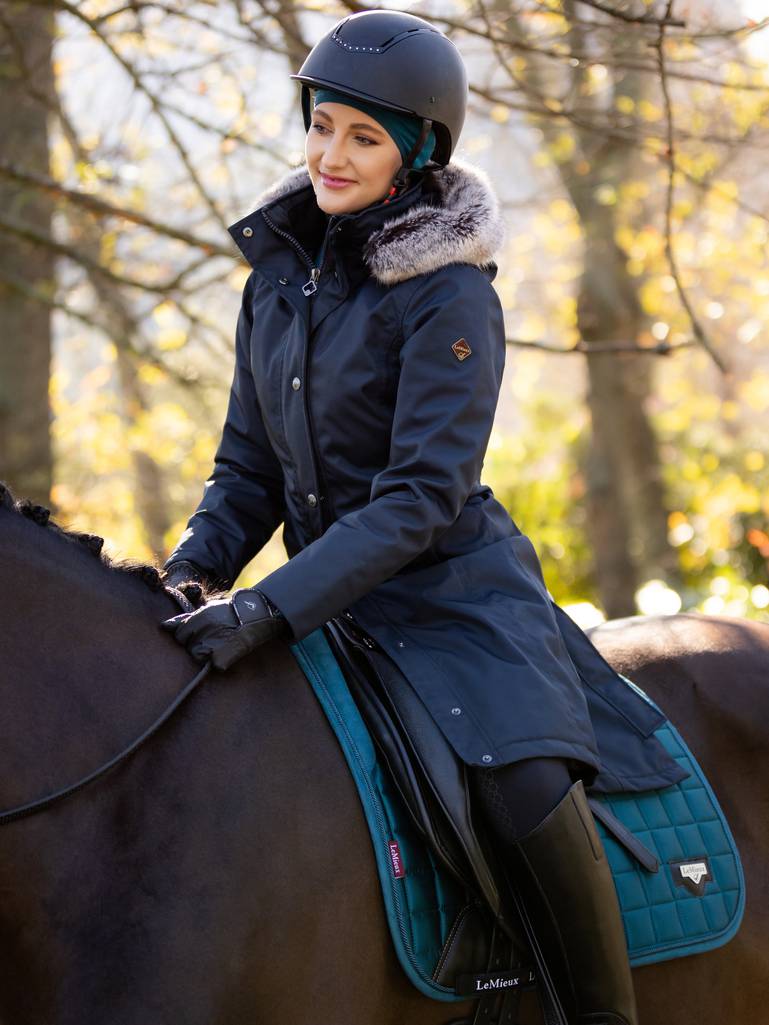 LeMieux Waterproof Long Riding Coat Navy